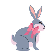 Fototapeta na wymiar cute rabbit with bow