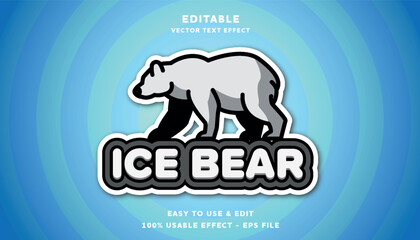 polar bear editable text effect logo with modern style	
