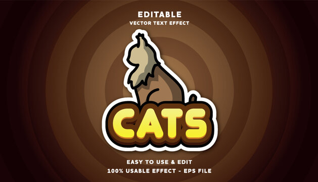 cat editable text effect logo with modern style	
