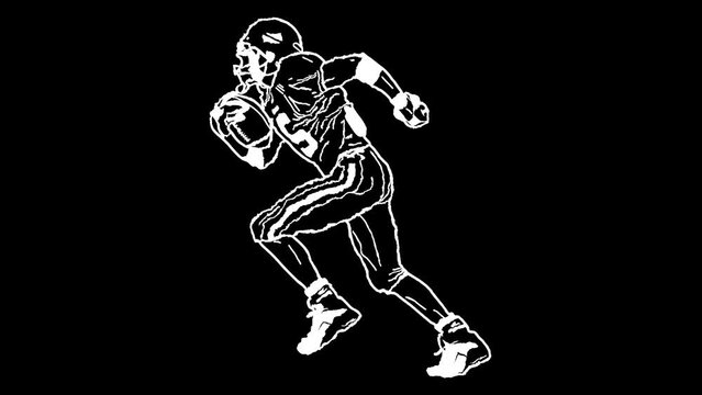 Wiggling American Football Player Drawing 1