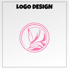 Hijab logo mascot illustration vector design