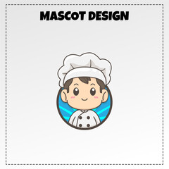 Master chef food logo mascot illustration vector design