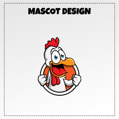 Vector food logo chicken mascot illustration vector design