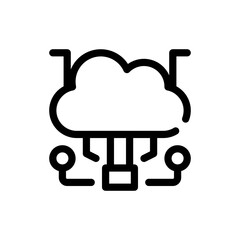 cloud sync line icon