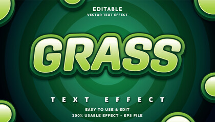 grass editable text effect with modern and simple style, usable for logo or campaign title