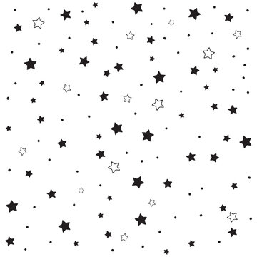 Star Pattern Background.pattern of star doodle.Star hand drawn.
