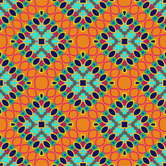 Vector geometric ornament in ethnic style. Seamless pattern with  abstract shapes, repeat tiles. Vintage retro texture. . Repeating pattern for decor, fabric,textile and fabric .