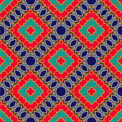 Vector geometric ornament in ethnic style. Seamless pattern with  abstract shapes, repeat tiles. Vintage retro texture. . Repeating pattern for decor, fabric,textile and fabric .