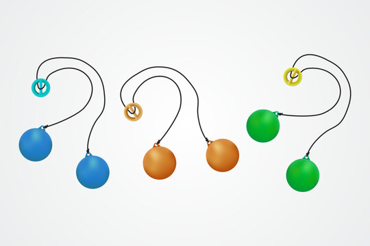 Indonesian traditional toys clackers illustration with multiple colors on isolated background