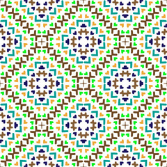Vector geometric ornament in ethnic style. Seamless pattern with  abstract shapes, repeat tiles. Vintage retro texture. . Repeating pattern for decor, fabric,textile and fabric .