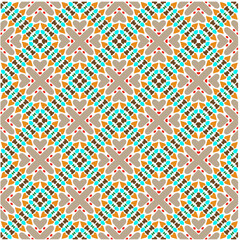 Vector geometric ornament in ethnic style. Seamless pattern with  abstract shapes, repeat tiles. Vintage retro texture. . Repeating pattern for decor, fabric,textile and fabric .