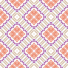 Vector geometric ornament in ethnic style. Seamless pattern with  abstract shapes, repeat tiles. Vintage retro texture. . Repeating pattern for decor, fabric,textile and fabric .