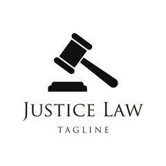 Judge gavels icon logo design template vector