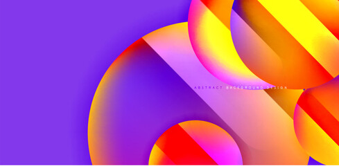 Fototapeta premium Circles with glossy surface and light and shadow effects abstract background. Template for covers, templates, flyers, placards, brochures, banners