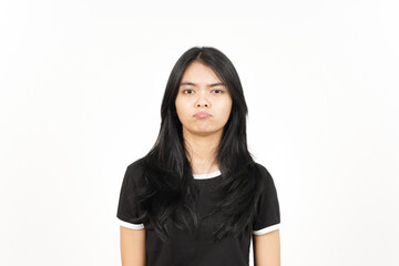 Sad and Angry face, Sulking Of Beautiful Asian Woman Isolated On White Background