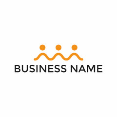 Business people line logo. Abstract group icon. Together concept. Workteam linear modern symbol. Networking sign. Friendship vector minimal illustration