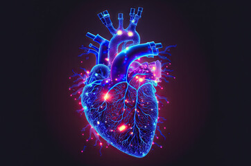 Fototapeta premium illustration of the neon heart