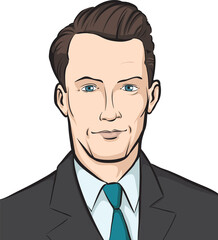 cartoon businessman on white background - PNG image with transparent background