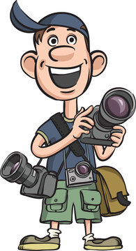 funny photographer speaking - PNG image with transparent background
