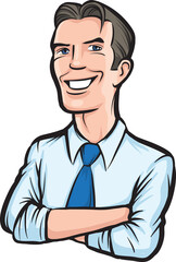 smiling businessman mascot - PNG image with transparent background