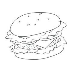 simple doodle line art fast food coloring book
