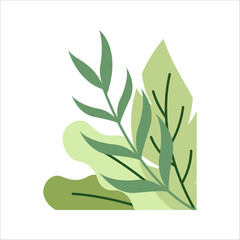 Green Flat Plants Corner