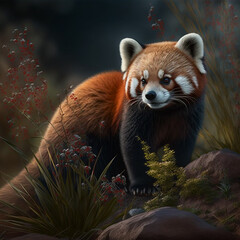 Obraz premium Illustration of a red panda