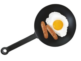 フライパンの目玉焼きとウインナー