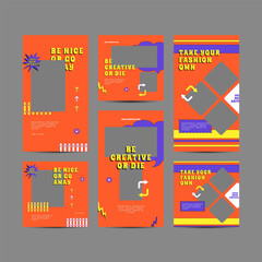 Digital Retro 90's Marketing Social Media Post Template