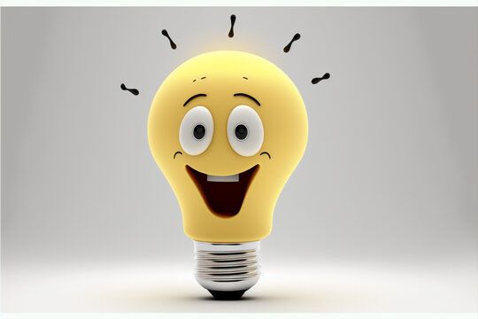Happy Light ball puppet | Ideas and knowledge concept illustration