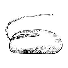Sketch drawing of Computer mouse 