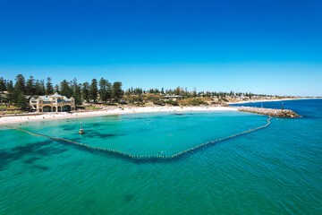 Cottesloe Beach in Perth, Western Australia. Perth's most famous beach with a shark net.