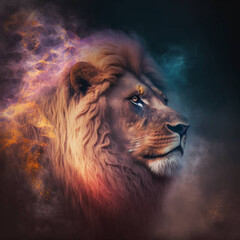 Naklejka premium Mythical Lion in 8k, high-definition art. 