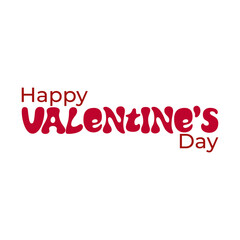 Red inscription Happy Valentine's Day for the design of postcards, banner or congratulations web page