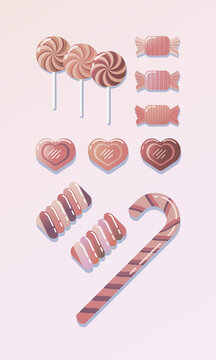 white day valentine's day
cute candies, gummy candies in different shapes vector image illustration