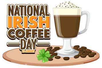 National Irish coffee day banner design