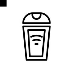 smart trash icon line style vector