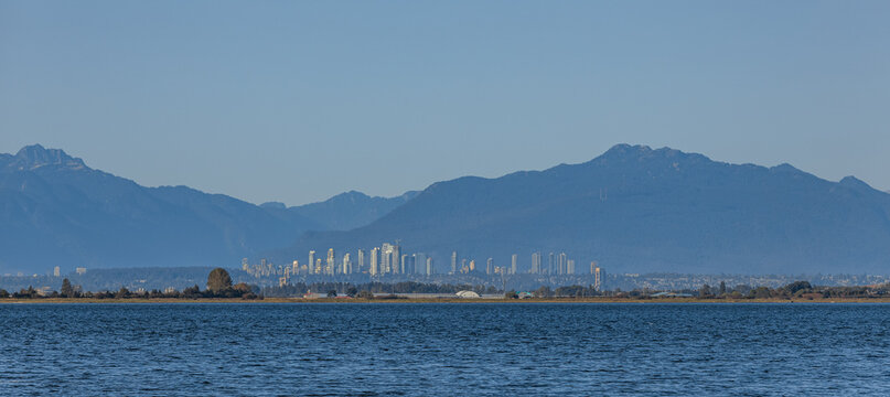 Landscape view of the coast city Richmond, British Columbia. Travel photo