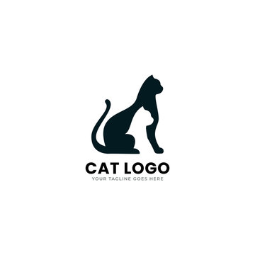 cat logo icon template art design vector.