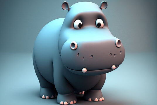 3D Cartoon Hippo