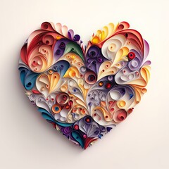 quilling valentine's day created with AI generative technology