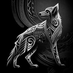 black and white wolf