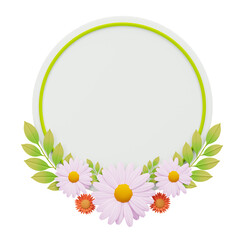 Chamomile spring summer frame cutout