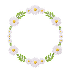 Fototapeta premium Chamomile spring summer frame cutout