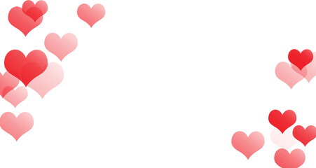 Red hearts overlay frame, png transparent hearts illustration with copy space © Enso