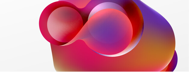 Fluid abstract background, round shapes and circle flowing design for wallpaper, banner, background or landing