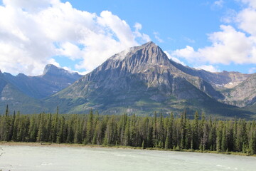 Peak By The Athabasca, Jasper National Park, Alberta