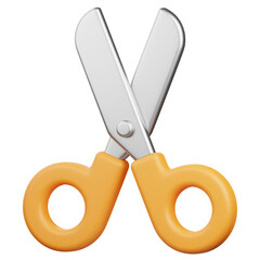 3D Render Scissors Icon, illustration isolated on white background, suitable for website, mobile app, print, presentation, infographic, and other projects.
