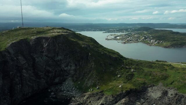St Anthony, Newfoundland - Drone Clip of Harbour