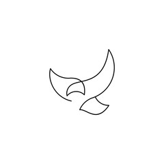 Obraz na płótnie Canvas Continuous one line drawing of eagle or hawk bird vector, Illustration minimalism birds flying on the sky. Concept of freedom animal hand drawn sketch design